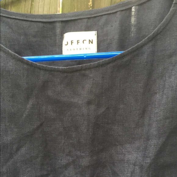 OffOn linen charcoal blue dress with pockets - Picture 3 of 8